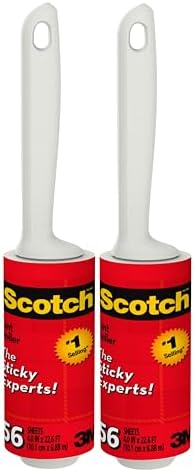 Scotch Lint Roller, 2 Pack (112 Sheets Total), 56 Easy Tear Sheets Each, 4 in x 22.6 ft, Adhesive Lint & Pet Hair Remover for Clothes and Furniture by Unknown
