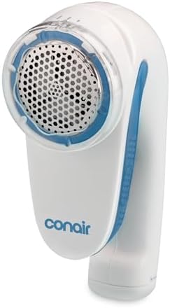 Conair Fabric Shaver and Lint Remover, Battery-Operated Portable Clothes Shaver with 3 Settings, Fuzz Remover for Sweaters, Clothing and Furniture, Large 2-Inch Shaving Head, White | Easy-to-store fabric shaver for clothing and furniture with 3 depth s... by conair