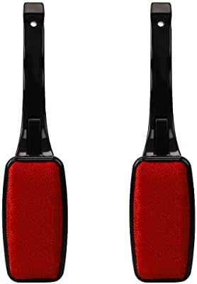 Lint Remover for Pet Hair (2 Pack), by Home Basics: Swiveling Lint Brushes for Clothes and Furniture | Plastic Garment Brush (Red) by HomeBasics