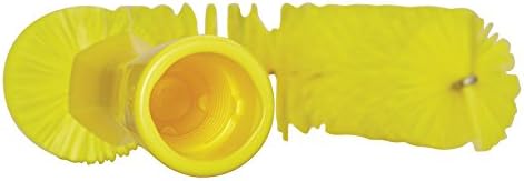 Vikan 53726 Hook Brush - 14.17-Inch Curved BPA-Free Pipe, Tube, and Gutter Cleaner, Compatible with Vikan Extension Poles, Yellow