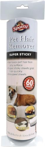 Spotty Supersize Extra Sticky, Adhesive Lint Roller Refill, Pet Cat & Dog Hair Remover for Clothes and Furniture, 60 Sheet ct (Pack of 6) by RoyalPetIncorporated
