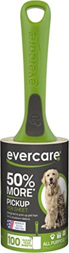 Evercare All Purpose Pet Hair Lint Roller, 100 Sheets ?€? Reusable Sticky Roller for Pet Hair, Cat & Dog Hair Remover, Lint Remover, Pet Hair Remover for Furniture, Clothing & Cars by Evercare