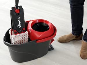 Vileda Ultramax Turbo XL Set, XL Floor Mop with Telescopic Handle for Large Surfaces, Microfibre Mop Cover, Bucket with Spinner, for All Hard Floors, Love It Clean, Eco Packaging