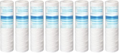 Geekpure 10 Inch PP Spun Wound String Replacement Sediment Filter for Whole House Water Filtration or RO System- 2.5" x 10"-5 Micron-Pack of 8 by Geekpure