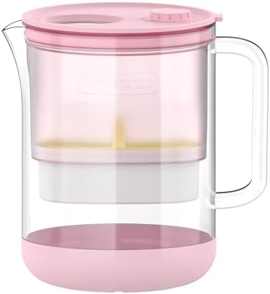 Waterdrop PT-72P Glass Water Filter Pitcher, 7-Cup, Eco-Friendly, Pink by Waterdrop