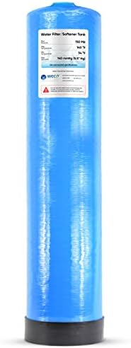 WECO Mineral Tank for Water Softener/Filter - Polyethylene Inner Shell Pressure Vessel with 2.5" Top Opening - 150 PSI Max Pressure - 120 °F Max Temperature - 14x65, Blue by WECOFilters