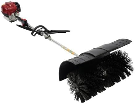 Lawn Sweeper, 31CC 1000W 4-Stroke Gas Hand Held Sweeper Artificial Grass Gasoline Brush Broom Gas Powered Sweeper Broom with 20.4In Sweeping Width, Sweeping Tool for Driveway Lawn