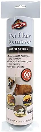 Spotty Supersize Extra Sticky, Adhesive Lint Roller Refill, Pet Cat & Dog Hair Remover for Clothes and Furniture, 60 Sheet ct by RoyalPetIncorporated