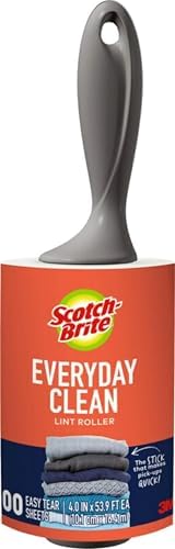 Scotch-Brite Everyday Clean Lint Roller, 100 Sheets Total, 1 Pack | Lint Remover for Pet Hair, Dark Clothes, Furniture and Dusty Surfaces, Picks Up Fur & Fluff in Your Home, Car, & Office by Unknown