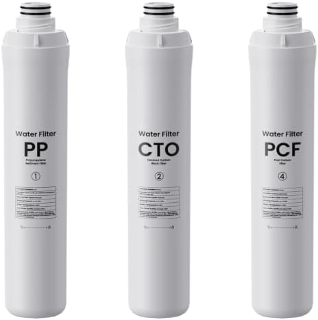 RO100ROPOT 1-Year Water Replacement Filter Set Compatible with Bluevua RO100ROPOT & RO100ROPOT-UV Reverse Osmosis Water System | 5μm PP Sediment + 0.5μm Carbon CTO + 0.1μm PCF Carbon Filters by Colidier