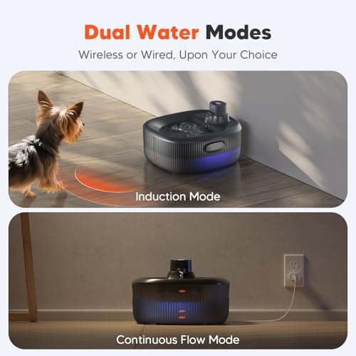 WOPET Wireless Dog Water Fountain for Large Dogs, 6L/205oz Dog Water Bowl Dispenser with 5000mAh Battery Operated, W600 Pro Cordless Pet Fountain for Dogs&Cats with Motion Sensor, Ultra Quiet Pump - Image 4
