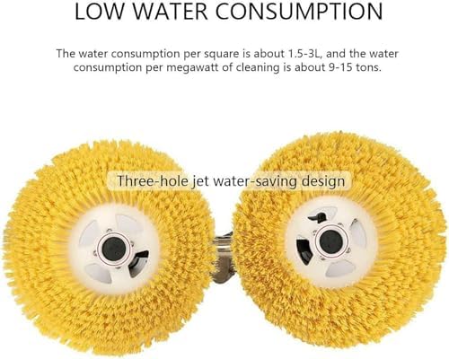 Telescopic Solar Panel Cleaning Rod with Electric Brush & Automatic Water Sprayer, 5.5M (18ft) Double Disc Roof Cleaning Tool - Battery Version for Easy Use