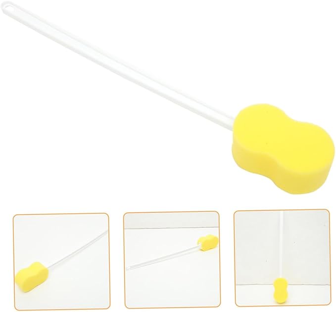 2Pcs Long Handle Exfoliating Bath Sponge Back Scrubber Brush for Gentle Body Cleaning Tool for Hard to Reach Areas and for All Skin Types
