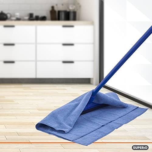 Superio Microfiber Squeegee Mopping Towel Extra Large Miracle Cloth 20 x 30 Streak Free Microfiber Floor Cloth-Rag for Cleaning House, Kitchen, Bathroom-Scratch Free- 6 Pack (205-1003)