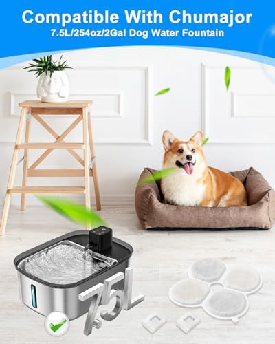 8+8PCS Pet Water Fountain Filter Fit for Chumajor 7.5L/254oz/2Gal - Image 2