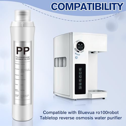 1 Pack PP Water Filter Replacement Compatible with Bluevua RO100ROPOT, 1 PP Water Filters, Improved Drink Quality, Easy to Replace for Household Daily Use Drinking - Image 2