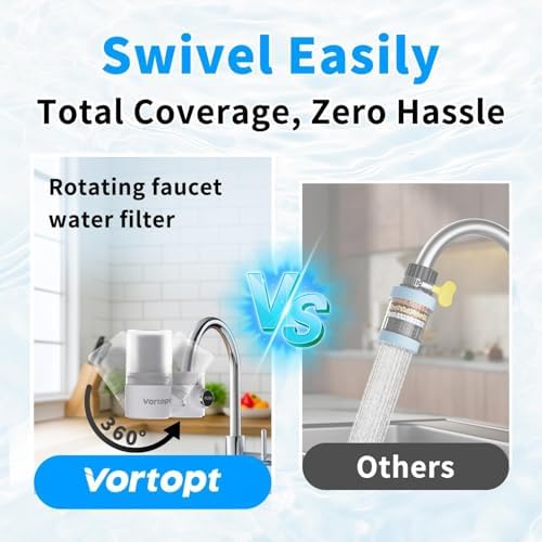 Vortopt 360?? Rotating Faucet Water Filter for Sink, 400 Gallon Water Filter - Image 6