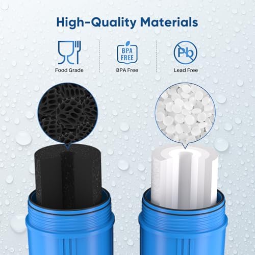 PUREPLUS 10"x4.5" Whole House Water Filter Combo, Sediment & Carbon - Image 5