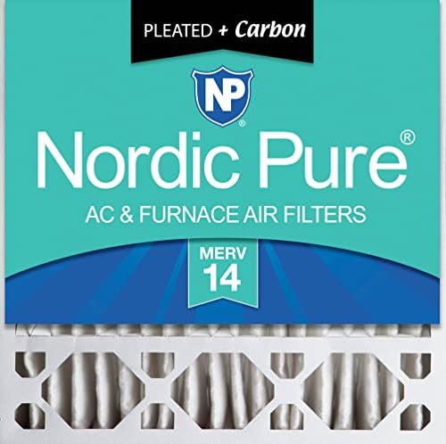 Nordic Pure 20x20x5 Pleated MERV 14 Plus Carbon Air Filters 1 Pack by NordicPure