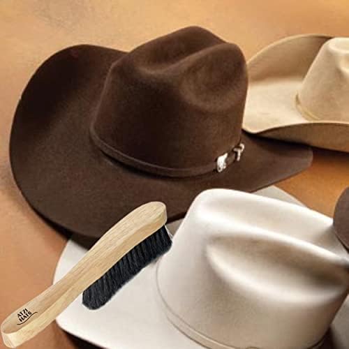 Fedora Hat Brush Lint Remover Duster Brushes for Felt Hats 100% Horse Hair (Black) Wood Brush - Image 5