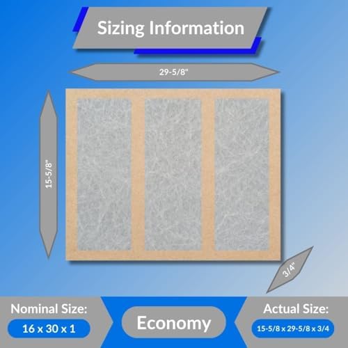 16x30x1 Fiberglass Air Filters, 6-Pack, AC & Furnace, Glasfloss - Image 2