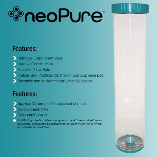 Neo-Pure 20 x 4.5 Clear Empty Standard Size Water Filter Cartridge, Durable Construction Universal Pre/Post Use - Image 4