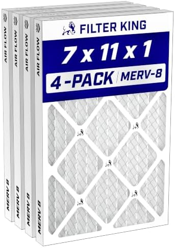 Filter King 7x11x1 Air Filter MERV 8, AC Furnace Filters (4-Pack) by FilterKing