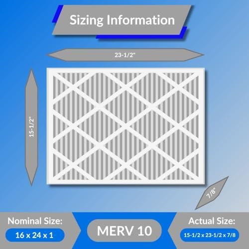 Glasfloss ZL 16x24x1 Pleated Air Filters, 6-Pack, MERV 10, AC & Furnace - Image 2