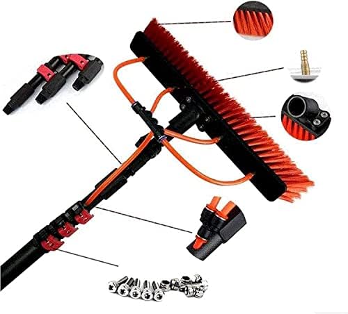 Telescopic Glass Cleaning Brush,Photovoltaic Panel Cleaning 3.6-11M Water Fed Telescopic Brush Window Clean Extendable Cleaner Conservatory Roof Cleaning Tools Photovolta,36ft/11m