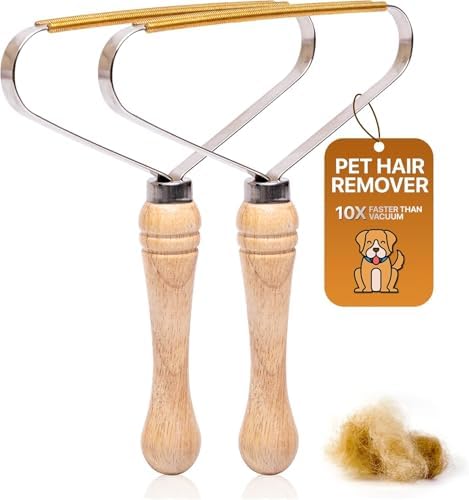 2-Pack Pet Hair Removal Tool - Carpet Rake and Squeegee for Pet Hair Remover Tool - Lint Remover and Hair Scraper for Couch - Easy to Clean Fuzz Fur and Pro Cat Dog Hair Remover for Rugs,Car Floor Mat by Diafline
