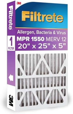 Filtrete 20x25x5 Air Filter, MERV 12, MPR 1550, 1 HVAC Filter by Filtrete