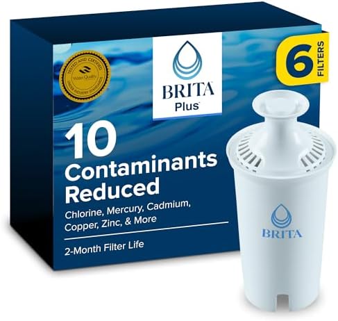 Brita Plus Replacement Water Filter, For Pitchers and Dispensers, 6 Pack by Brita