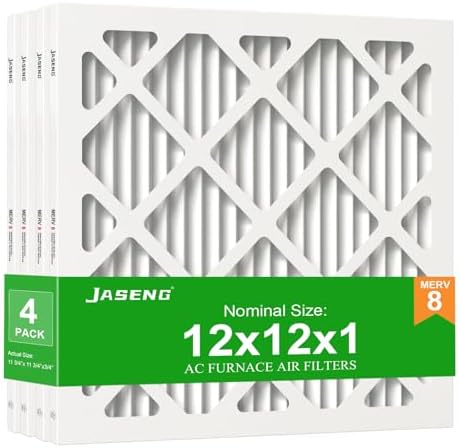 12x12x1 MERV 8 Air Filter, 4-Pack for Furnace HVAC by NewFilter