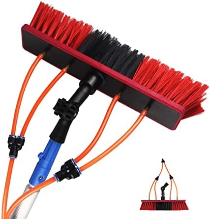 5m Window Cleaning Telescopic Pole, Water Fed Extendable Brush, Suitable for Cleaner Conservatory Roof Photovoltaic Panel Cleaning Extendable Solar Panel Roof Cleaning Tools