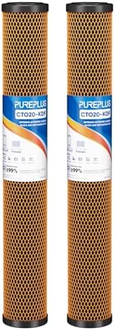 PUREPLUS 20" x 2.5" Whole House CTO Heavy Metal Removal Filter,2 PACK by PUREPLUS