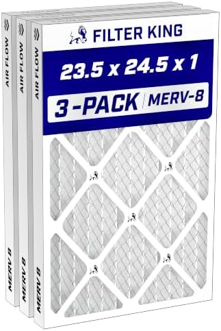 Filter King 23.5x24.5x1 Air Filter MERV 8, AC Furnace Filters (3-Pack) by FilterKing