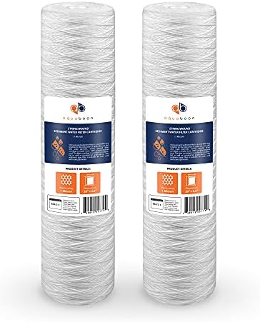 Aquaboon 1 Micron 20 x 4.5 Whole House String Wound Water Filter 2-Pack by Aquaboon