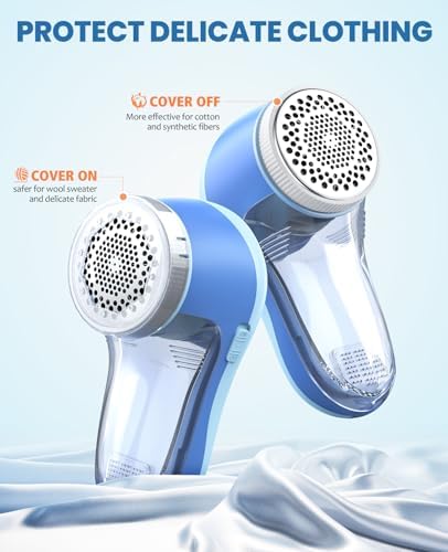 POPCHOSE Fabric Shaver, Lint Shaver with 6-Leaf Blade, Rechargeable | Lint Remover with Type-C Fast Charing Port, Sweater Defuzzer, Clothes Shaver for Couch, Furniture, Blanket, Remove Pilling - Image 5
