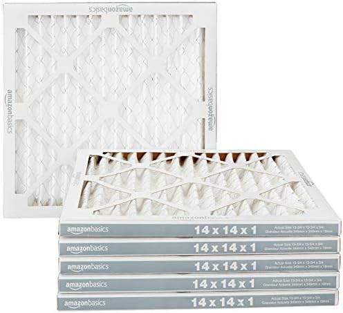 Amazon Basics 14x14x1 Air Filter 6-Pack, MERV 11 AC Furnace Filters, Allergen Control , Removes Dust, Pollen and Lint (Actual Size: 13.75" x 13.75" x 0.75") by AmazonBasics