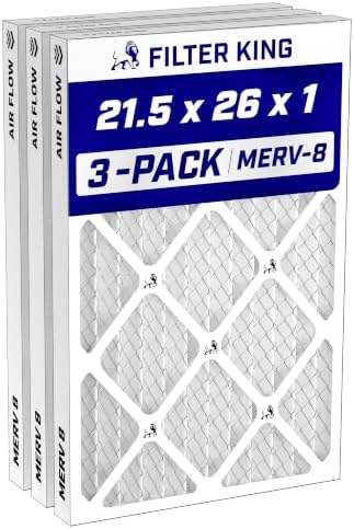 Filter King 21.5x26x1 Air Filter MERV 8, AC Furnace Filters (3-Pack) by FilterKing