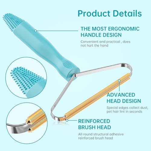 3-Pack Pet Hair Removal Tool, Dog & Cat Hair Remover, Carpet Rake | Fur Removal Tool, Portable Carpet Scraper, Pet Hair Brush, Carpet Rake for Pet Hair Removal, Car Cushions, Sofas, Rug - Image 3