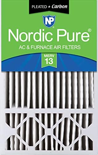 Nordic Pure 16x25x5 Pleated MERV 13 Plus Carbon Air Filter 1 Pack by NordicPure