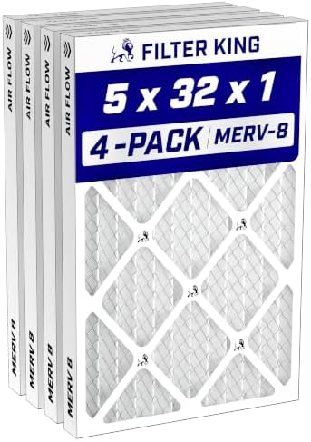 Filter King 5x32x1 Air Filter MERV 8, AC Furnace Filters (4-Pack) by FilterKing