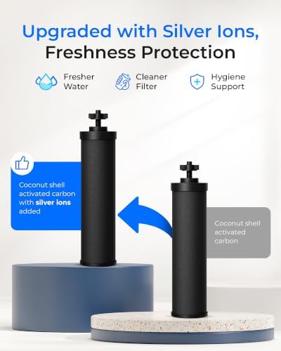 Waterdrop Silver Ions Black Water Filter, Replacement for Berkey® BB9-2® - Image 4