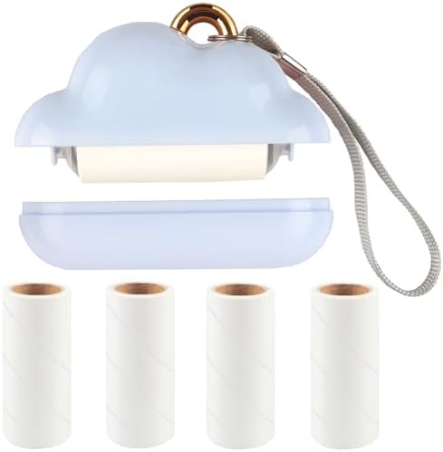 Mini Lint Roller Travel Size, Reusable Pet Hair Remover for Clothes with 150 Refillable Sheets (Blue) by Nokiils