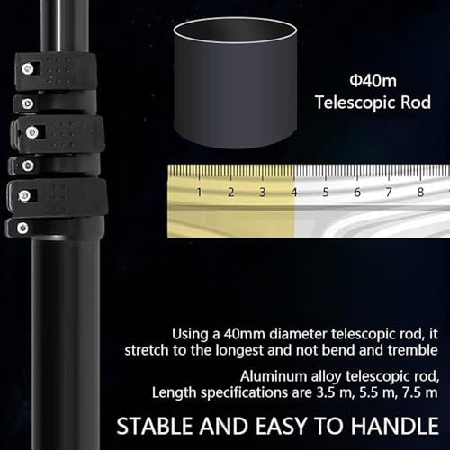 Electric Solar Panel Cleaning Brush with Telescopic Rod, 3.5M/5.5M/7.5M Adjustable, Automatic Double Disc Water Sprayer, Battery-Powered Roof Cleaning Tool (5.5M/18ft)