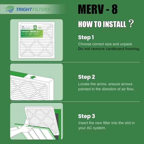 TRIGHTFILTERS 14x14x1 Air Filter 6 Pack, MERV 8 Filter Replacement - Image 6