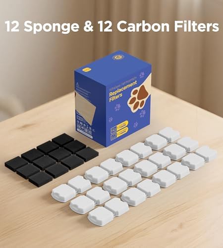 Cat Water Fountain Filter: 12PCS Replacement Filter of 12 Filters & Sponges - Image 6