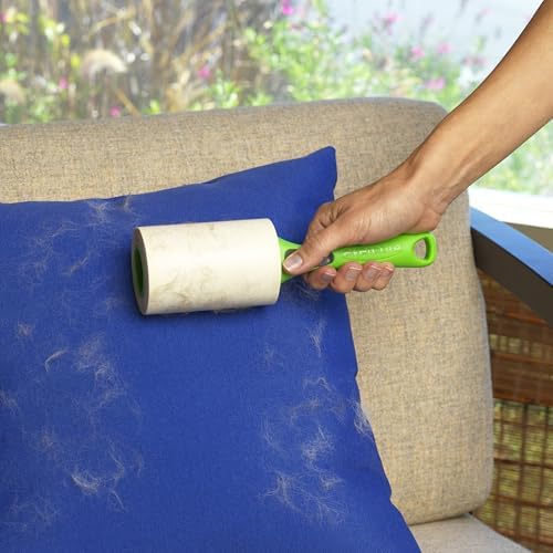 Evercare Pet Hair Lint Rollers All Purpose Use Easy-Tear Sheets Per Roll Reusable Sticky Roller Pets Cat,Dog Hair Remover Contoured Handle for Furniture Clothing & Cars,Green, 200 Sheets (Pack of 12) - Image 4