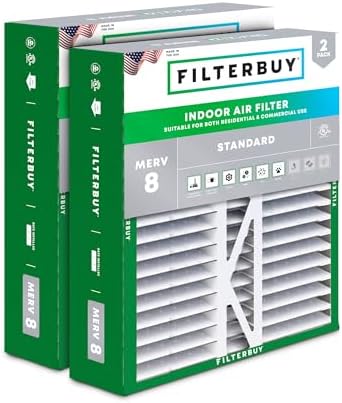 Filterbuy 16x22x5 Air Filter MERV 8 Dust & Allergy Defense (2-Pack) by Filterbuy